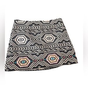 Judith March Black and White Mini Pencil Skirt Aztec